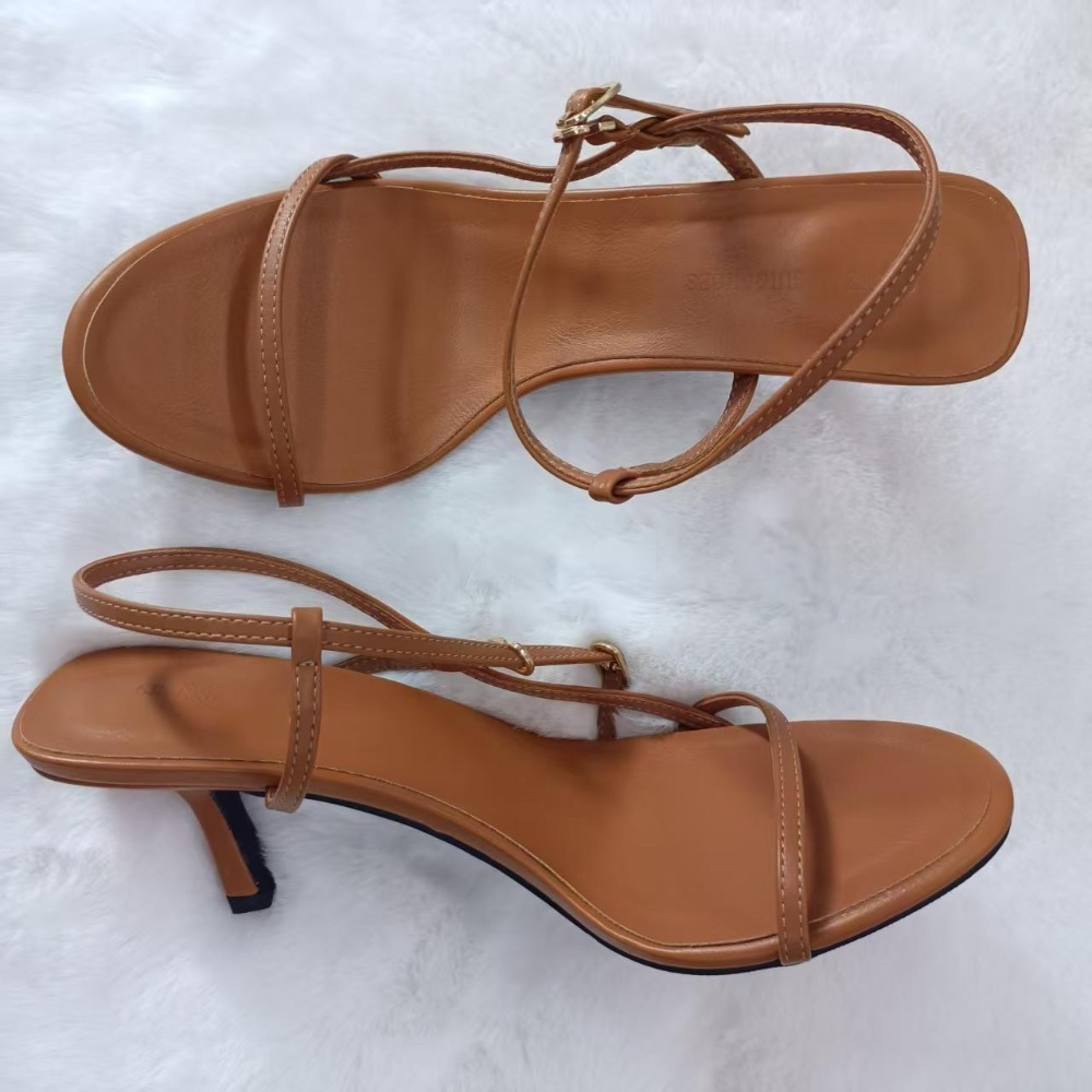 Leather Work Heels - Sandal Musim Panas Wanita Baru dengan