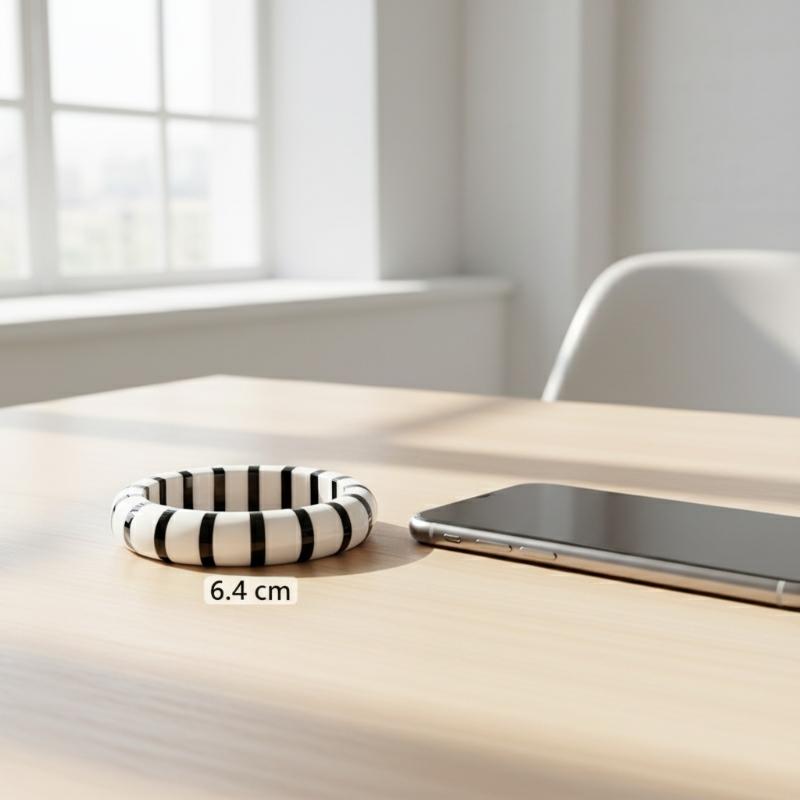 Leatherwork Jewelry - Gelang Manset Resin Blok Warna dengan