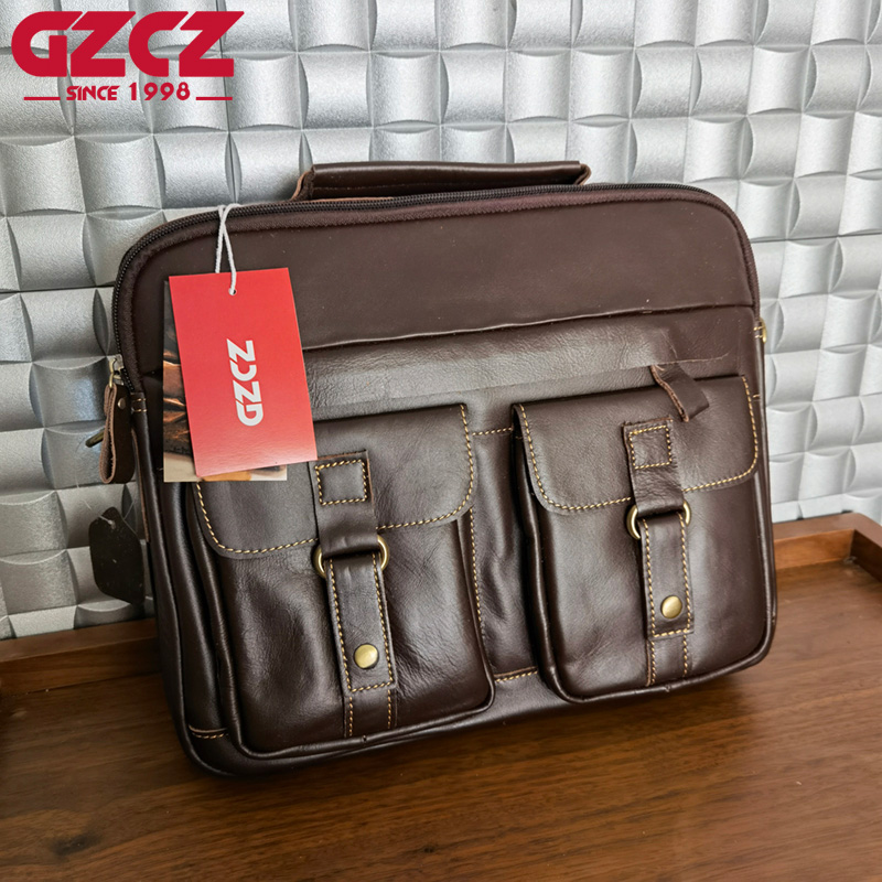 Leatherwork Bag - Tas Selempang Pria GZCZ, Tas Komputer