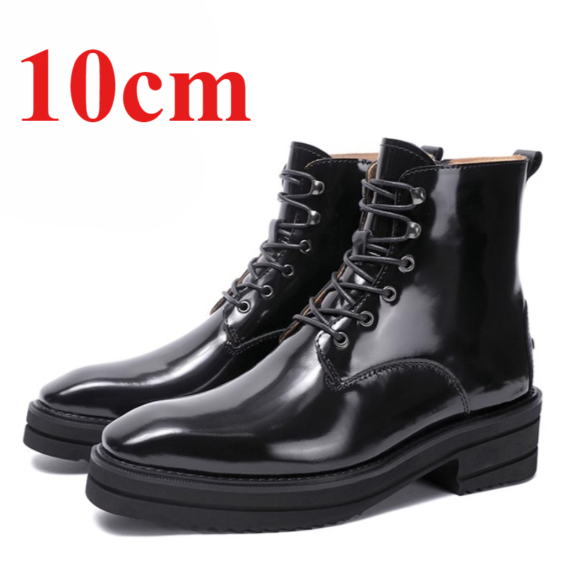 Leather Work Western - Sepatu Boots Pria Penambah Tinggi Tak
