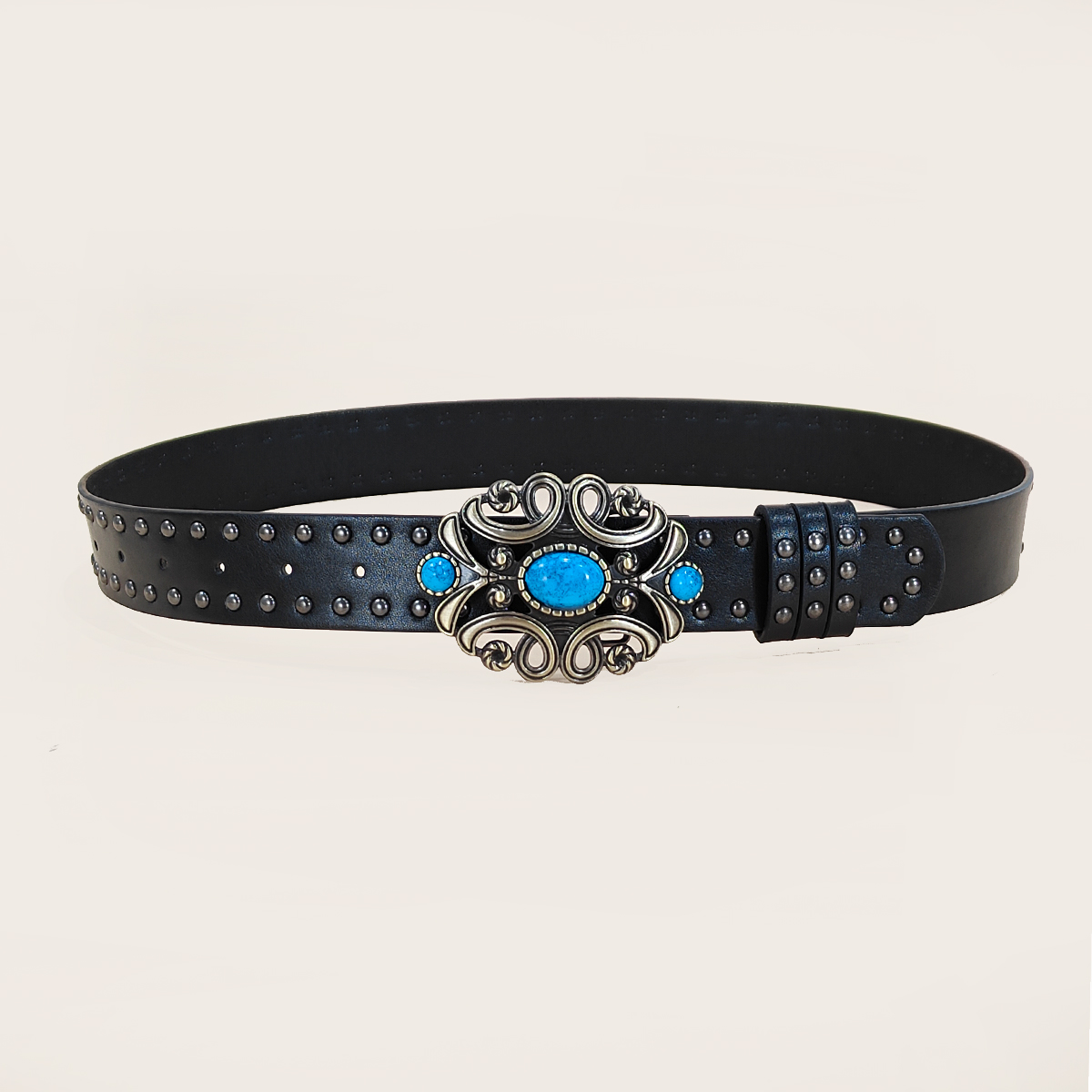 Sabuk Punk Rivet kasual pria d - Leather Work Western ulasan dan harga