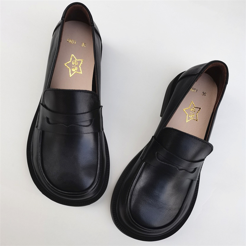 Careaymade-Sepatu Kasual Wanit - Leather Work Heels ulasan dan harga