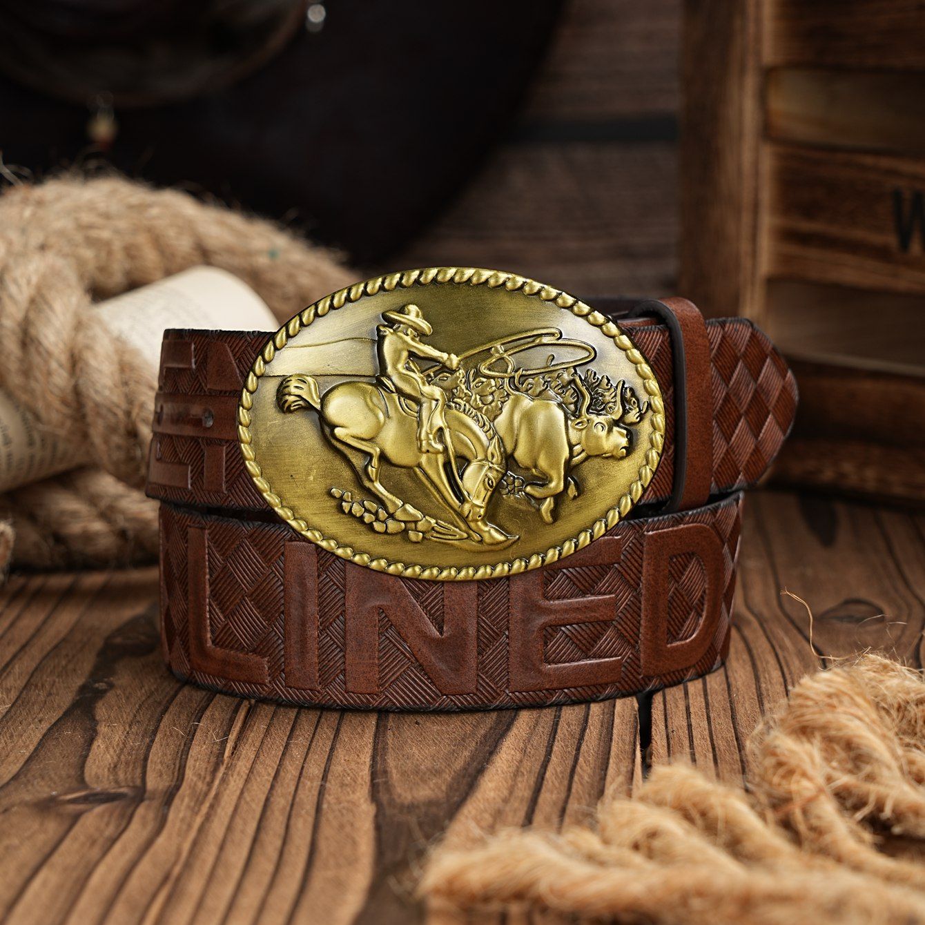 Sabuk Retro Kasual Pria dan Wa - Leather Work Western ulasan dan harga