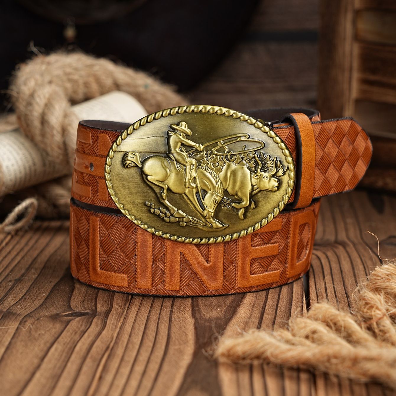 Sabuk Retro Kasual Pria dan Wa - Leather Work Western ulasan dan harga