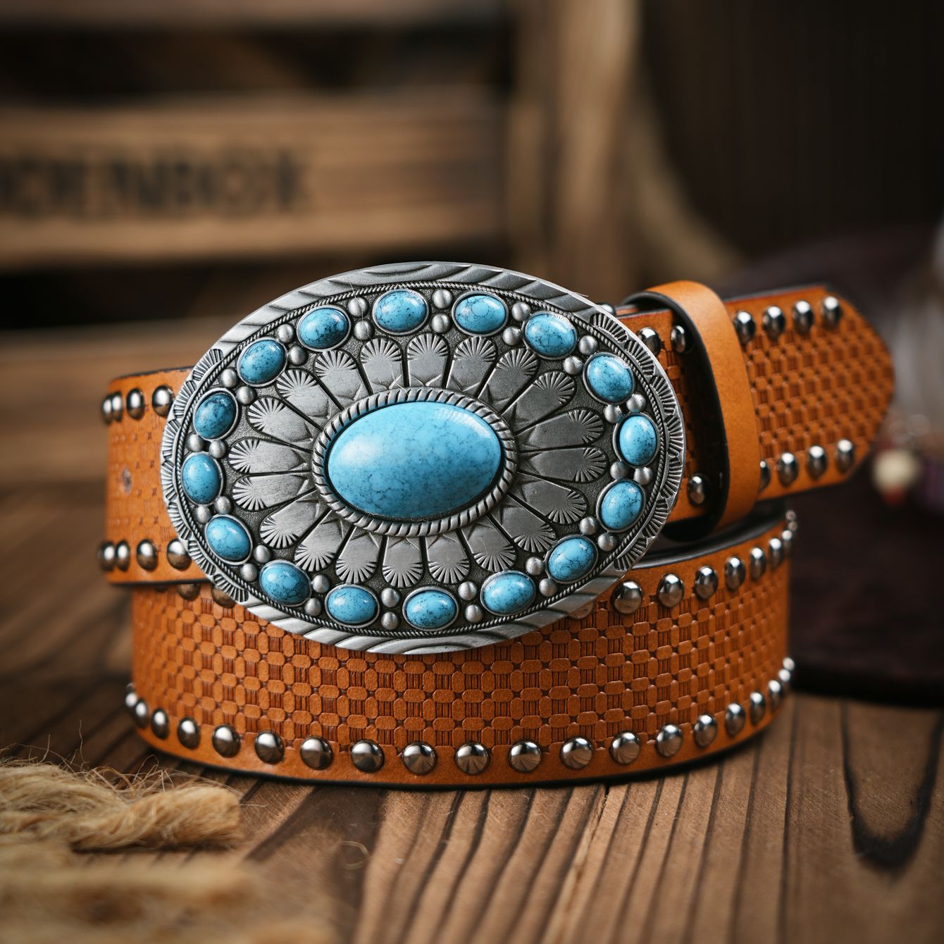 Sabuk Retro Kasual Pria dan Wa - Leather Work Western ulasan dan harga