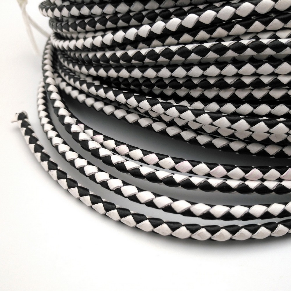 Aaazee 2 yard 4mm bulat hitam  - Leatherwork Jewelry ulasan dan harga