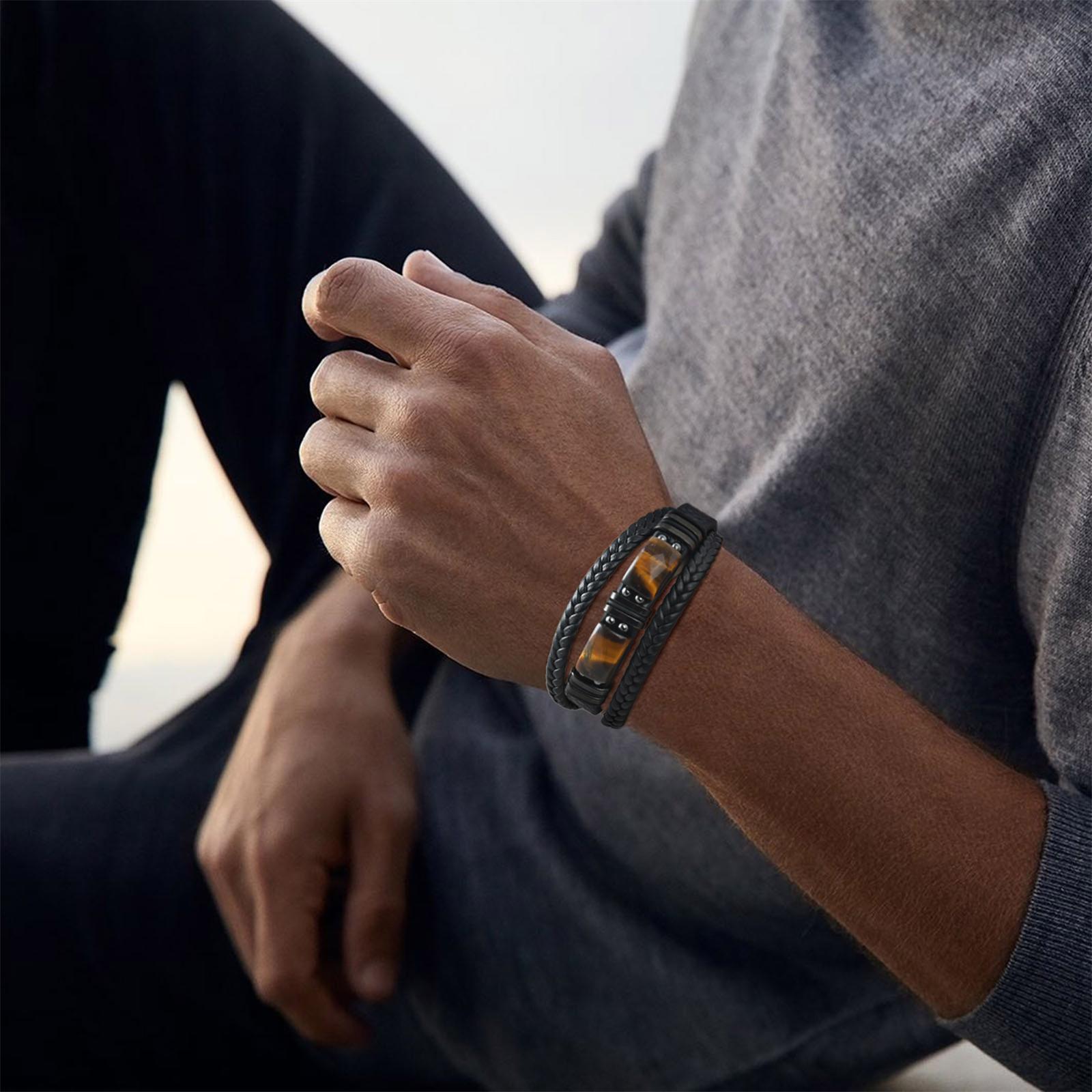 Gelang Kulit Kepang Pria Batu  - Leatherwork Jewelry ulasan dan harga