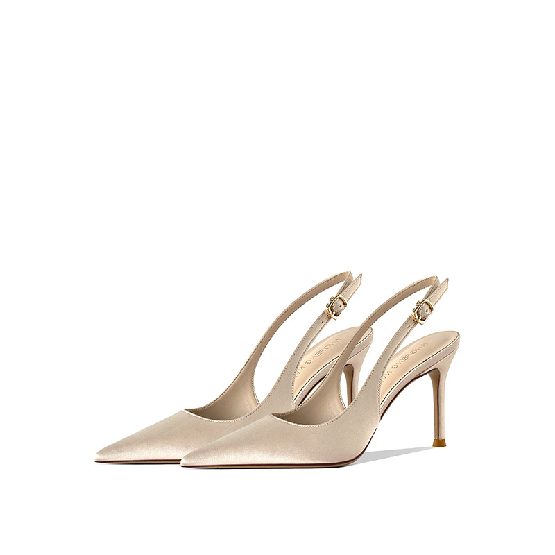 Sandal Wanita Hak Tipis Model  - Leather Work Heels ulasan dan harga