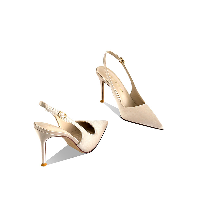 Sandal Wanita Hak Tipis Model  - Leather Work Heels ulasan dan harga