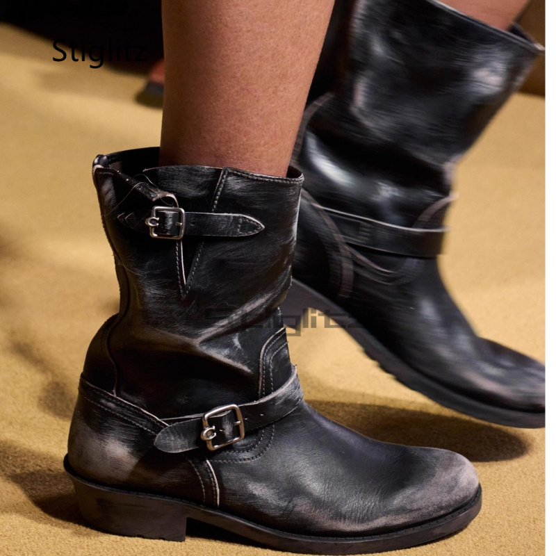 Sepatu Bot Koboi Retro Barat u - Leather Work Western ulasan dan harga