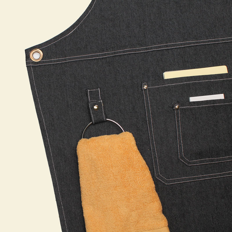 Apron Kerja Denim dengan Tali  - Leatherwork Logo ulasan dan harga