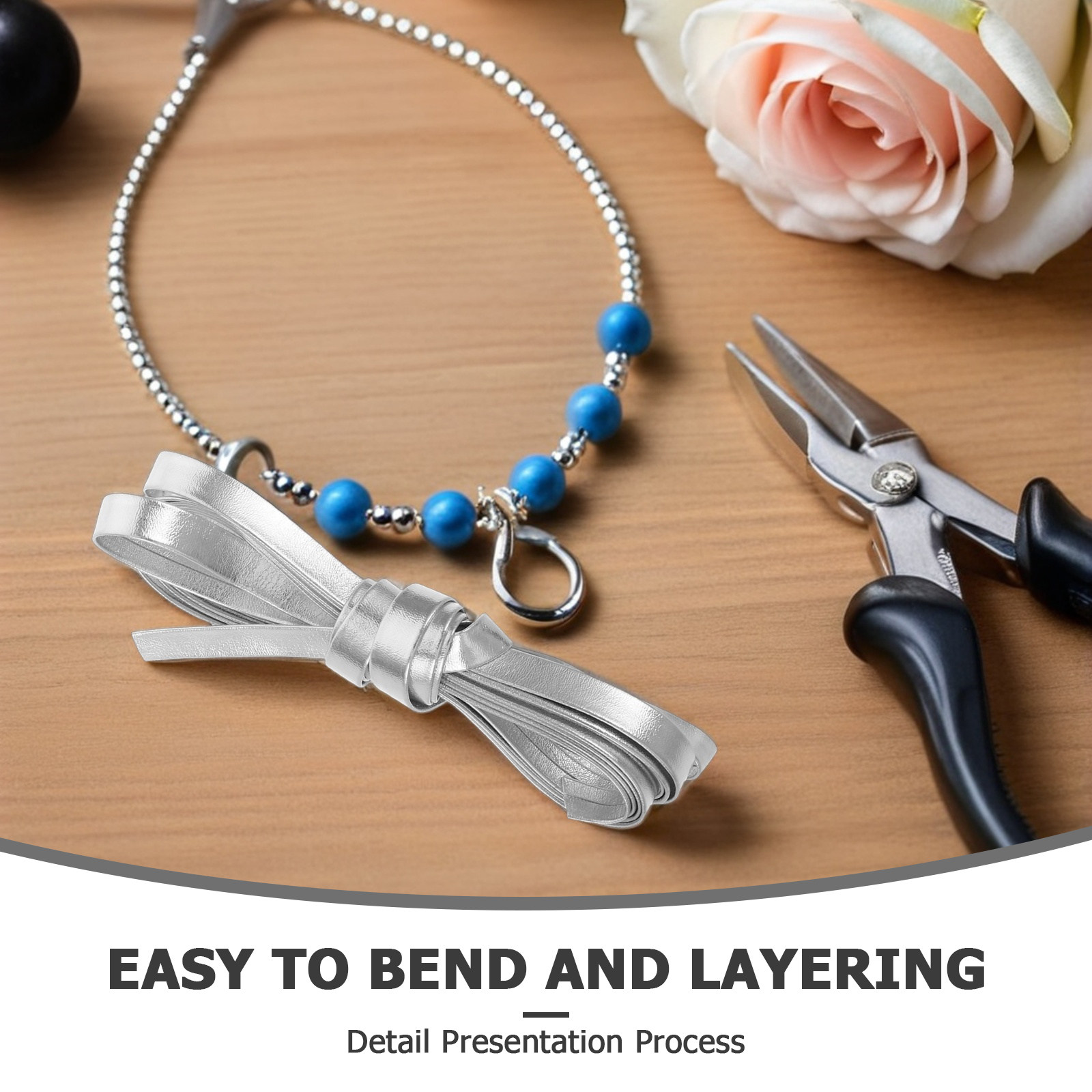 2Pcs 8Mm Gulungan Pita Buatan  - Leatherwork Jewelry ulasan dan harga