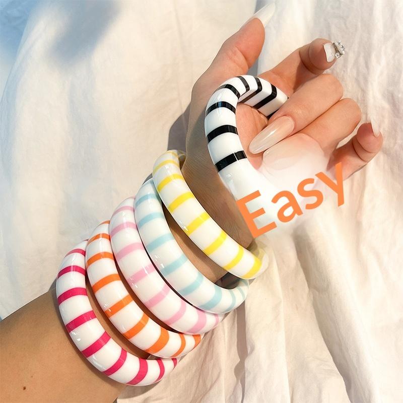 Gelang Manset Resin Blok Warna - Leatherwork Jewelry ulasan dan harga