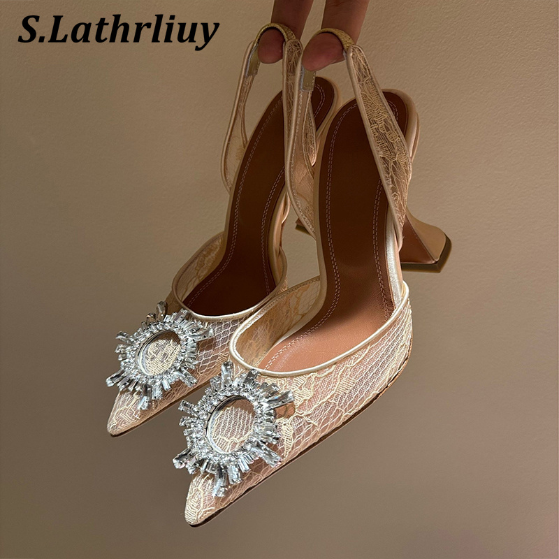 Sandal Berlian Imitasi Bunga U - Leather Work Heels ulasan dan harga
