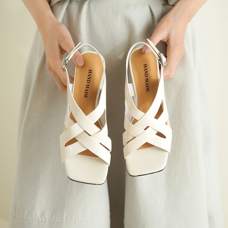 Sepatu hak tinggi wanita baru  - Leather Work Heels ulasan dan harga