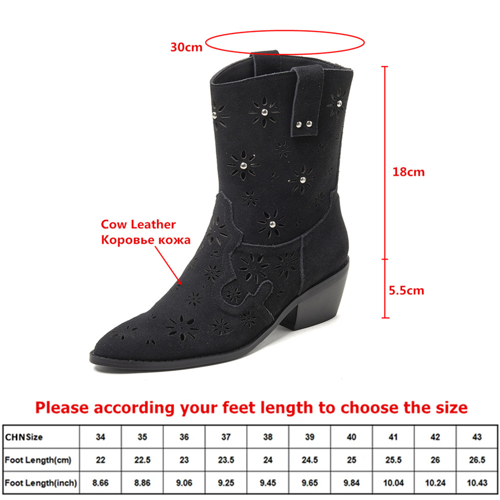 Sepatu Boots Wanita MILI-MIYA  - Leather Work Western ulasan dan harga