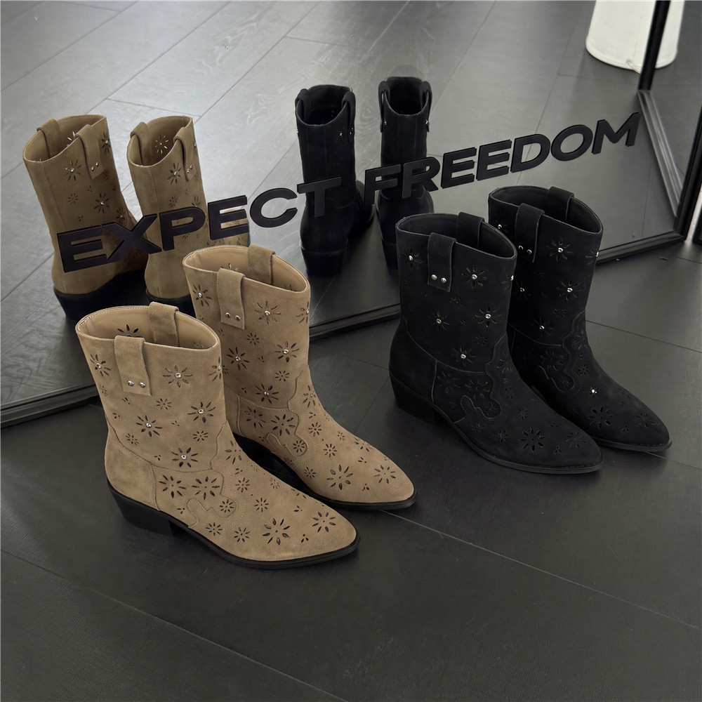 Sepatu Boots Wanita MILI-MIYA  - Leather Work Western ulasan dan harga