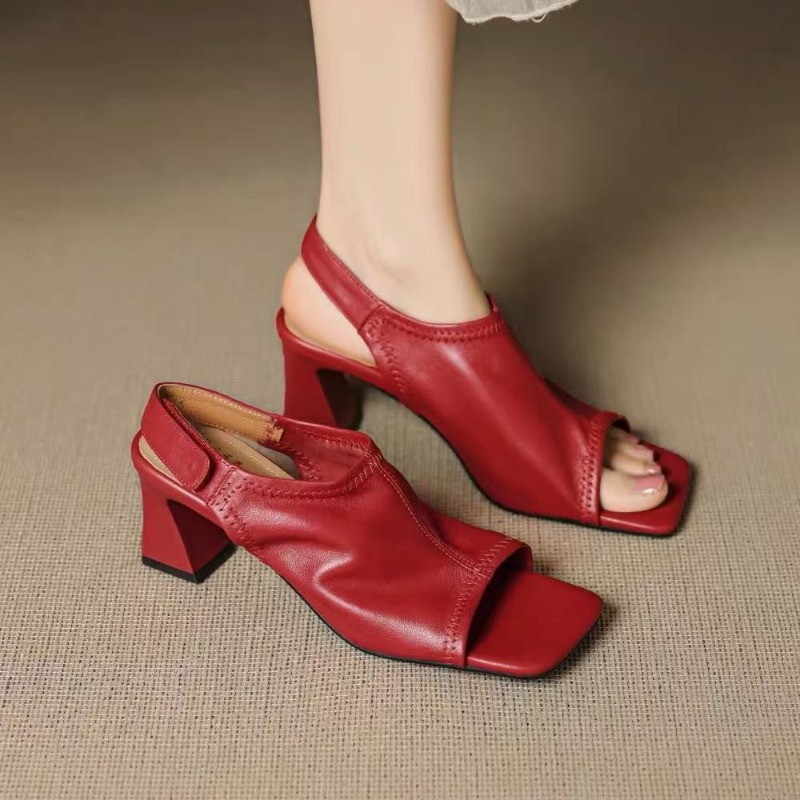 Sandal Wanita Model Prancis Ul - Leather Work Heels ulasan dan harga